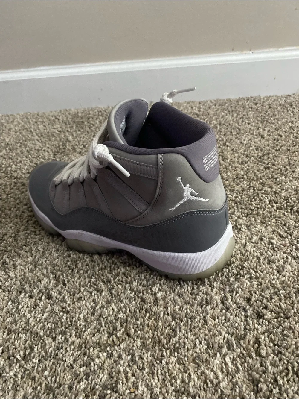 Jordan Men’s High-Top Sneakers in Grey and White